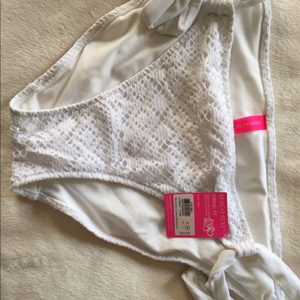 VS white crochet bikini bottom